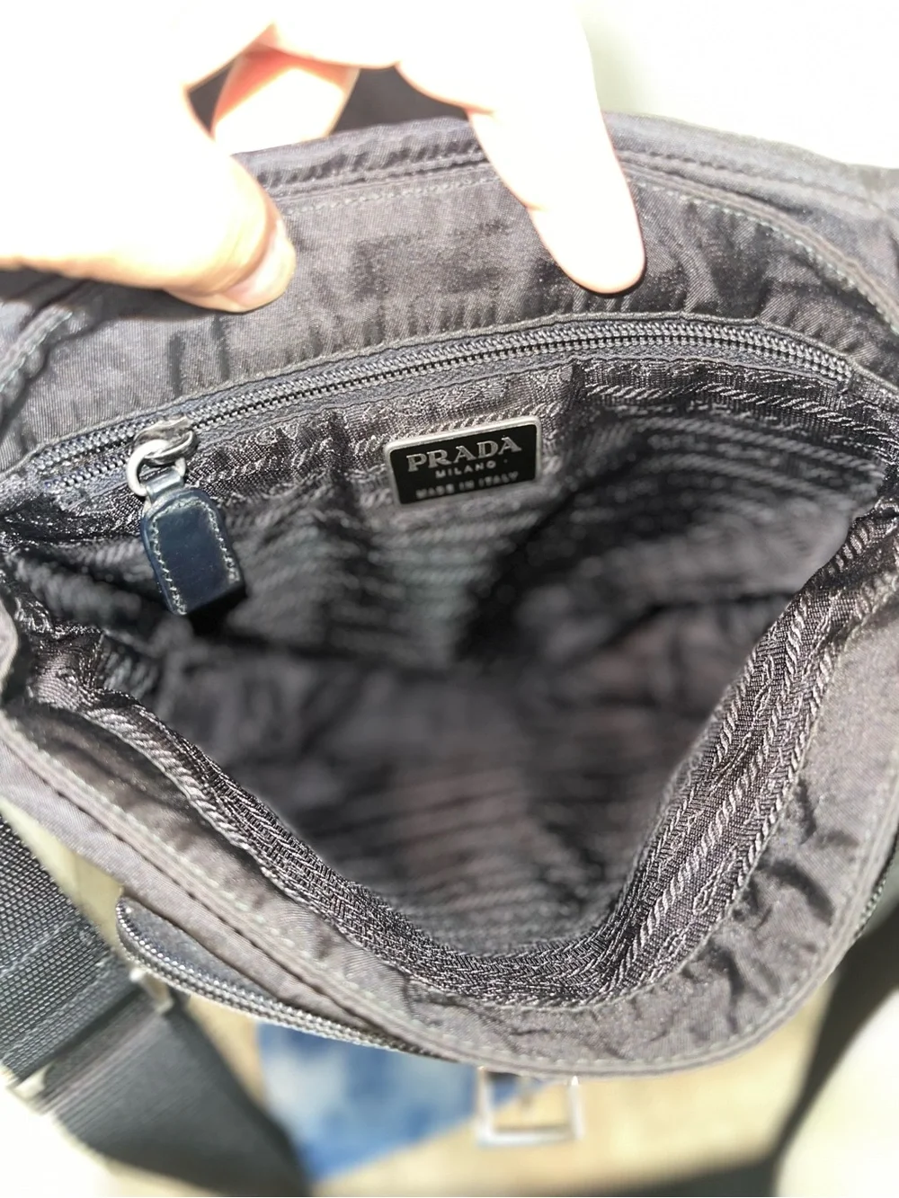 Prada Tessuto Black Nylon Messenger Crossbody Bag